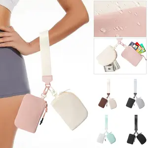 Women's Wrist Bag Portable Lulu Card Holder Organizer Bag Bank Card Mini Coin Purse