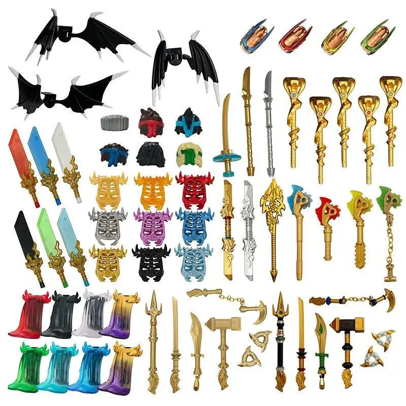 Mini Anime Cartoon Toy Ninja Accessories Building Blocks Birthday Gift for Children EM Figurines EM572 To EM635