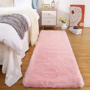 【GARVEE】Hallway Runner Rugs Fluffy Runner Rug 2x8 Feet for Living Room, Shaggy Furry Area Rug Carpet Non Shedding Fuzzy Plush Accent Rug for Kitchen Laundry Entryway Decor, Pink