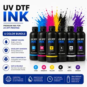 UV DTF Ink Bundle – CMYBk + White + Varnish (Complete Set)