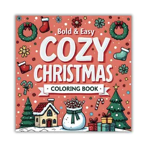 Cozy Christmas Coloring Book Bold & Easy 50 Festive Illustrations for Adults & Kids High-Quality Paper Perfect Gift