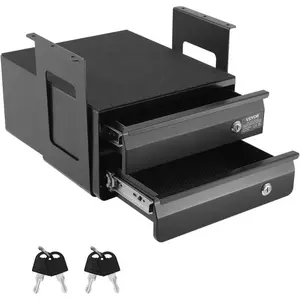 VEVOR Under Desk Lockable Slide Out Drawer, 13 inch Under Desk Pull - out Drawer for Sit Stand Workstation, Secure Under Counter Drawers for Home Office Storage Organizer, BlackVEVOR Super Brand Day