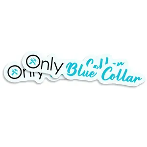 Only Blue Collar Sticker Only Fans Hard Hat Sticker Decal Tradesman Decal Laborer Sticker Working Class Sticker Mechanic Sticker Trades Professional Sticker - 5 Inch 2 Pack - PLST0036
