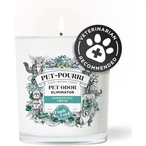 Pet-Pourri Pawsitively Fresh Pet Odor Deodorizer Candle, Up to 45 Hours, Aromatherapy & Air Freshener with Oils, Plant Based Ingredients & Wax, Vet Approved, Jasmine Pear Scent