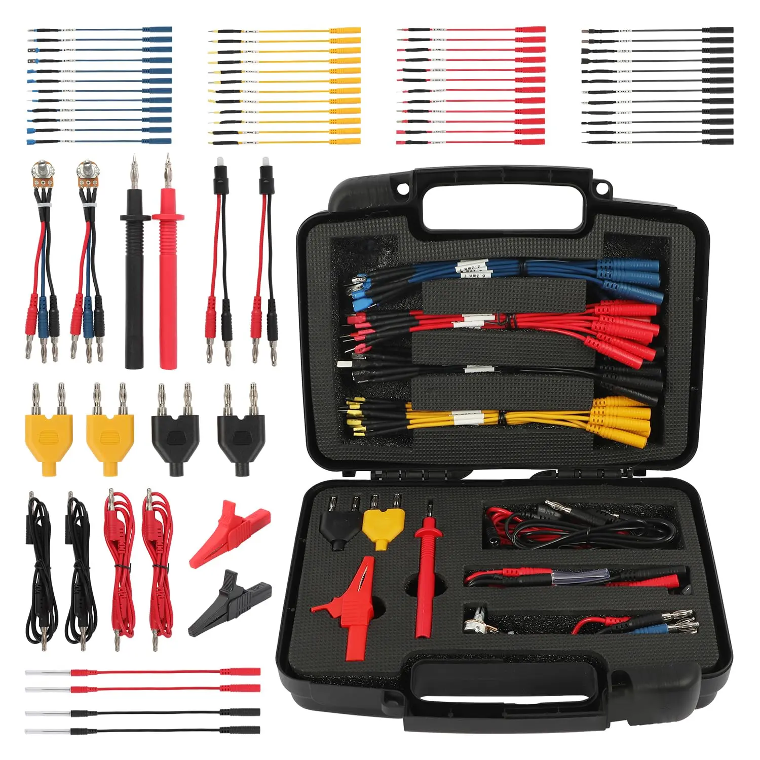 68 count Automotive Circuit Test Leads Kit,Multimeter Terminal Test Leads Kit,Test Leads,Standard Probes, Clip,Banana Plug Adapters,SRS Connector
