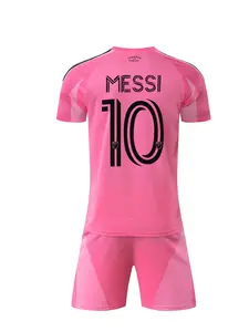 Sports Set, Boys Girls Breathable Christmas Gift, Messi Football Kit, Training Wear, Casual Short Sleeve and Shorts