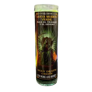 Holy Death Green for Work & Money (Santa Muerte para el Trabajo y el Dinero) 7-Day Cocktail Prepped Candle