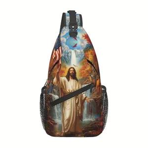 Crossbody Chest Hiking God Bless America Shoulder Folding Large Capacity Fashion Durable Can Be Used For Shopping, Work, Leisure Travel Beach Fishing Backpack Travel Must Have Backpack For School Back To School Christmas Gift