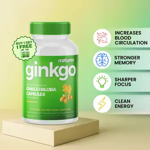 2 x Natures Gingko Capsules (720mg) for Blood Circulation Support, Brain Health, & Clean Energy