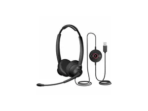 Cyber Acoustics Professional USB Headset with AI Noise Cancelation - Microsoft Teams Certification - Stereo - USB Type A - Wired - 20 Hz to 20 kHz - Over-the-head - Binaural - Supra-aural - 5 ft Cable