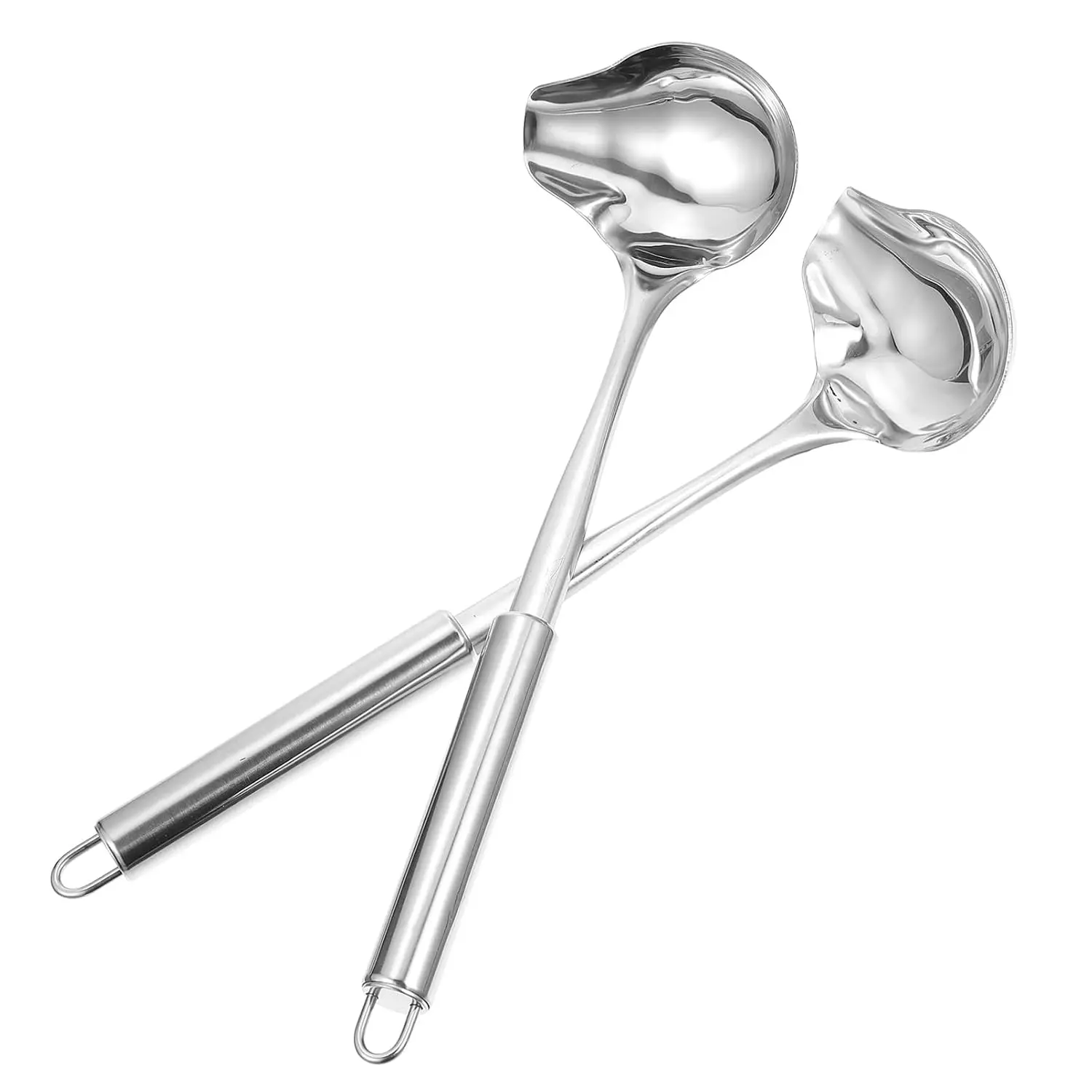 2Pcs Stainless Steel Sauce Drizzle Spoon With Spout Duckbill Sauce Spoons Serving Soup Ladle For Spooning Gravies Sauces Dressings Kitchen Utensil