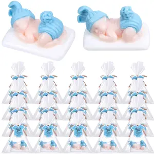 24 Packs Baby Shower Soap Favors Handmade Sleeping Baby Shower Scented Soap with Gift Tags for Guests Girl Boy Favors Decor (Classic Blue)