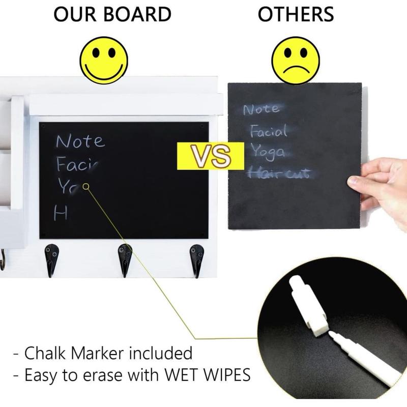 Key Holder for Wall - Mail Holder Organizer Wall Mount with Shelf - Hanging Key Rack Hanger with Hooks Decorative for Home Coat Letter Dog Leash Entryway Living Room Decor