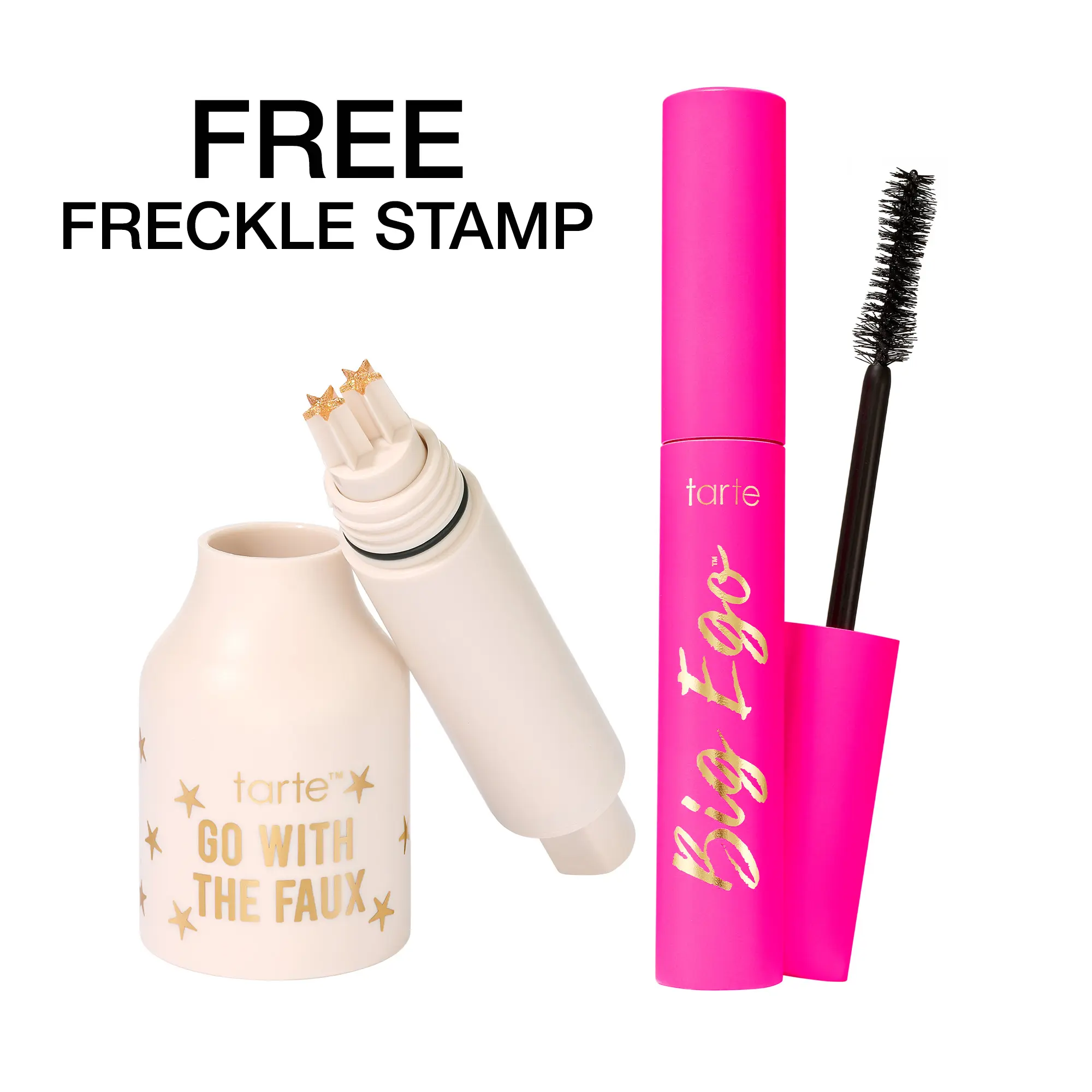 tarte game day duo - big ego mascara + colored star stamp freckle pen