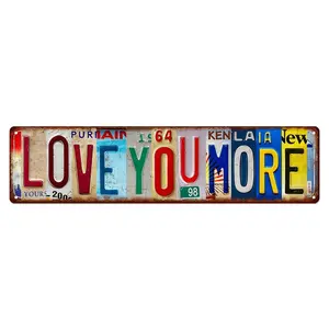 Love You MORE Sign Vintage Metal Tin Signs Love You MORE Sign Above Door Street Signs For Home Bar Coffee Wall Deco 4x16 Inches Thickened Design Rounded Corners Indoor Outdoor Decor