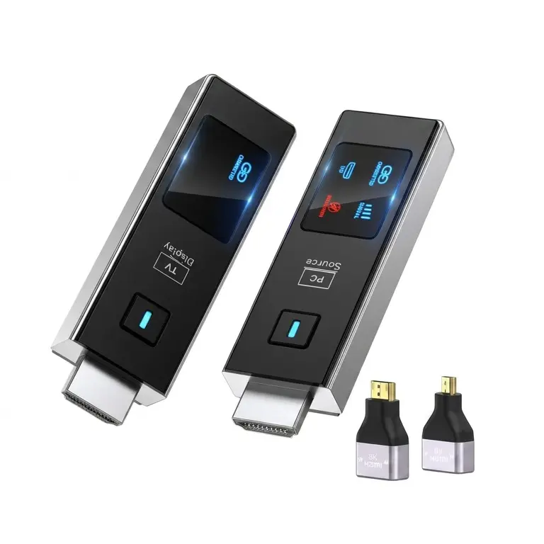 2026 New Wireless HDMI Transmitter and Receiver, 360FT/110M Extender 4K Decode 1080P@60Hz Output with LED Display, Plug&Play 5.8+2.4G Streaming Video/Audio from PC/Laptop/TV Box to Monitor