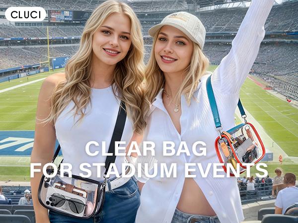 CLUCI TikTokShopSpringGlowUp Clear Bags for Women,Small Clear Purse,Clear Crossbody Bag,Clear Shoulder Bag for Concerts Sports Events Festivals