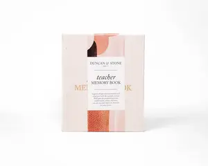 Duncan & Stone Teacher Memory Book 130 Pages Linen Bound Hard Cover Gold Embossed Title Yearly Sections Planner Office Stationery Supplies