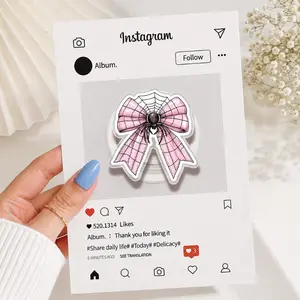 (Hot) Pink Spider Web Bow Phone Grip Magsafe, Pink Bow Kindle Grip, Gothic Grip Holder, Cartoon Phone Grip, Gift for Girls Boys