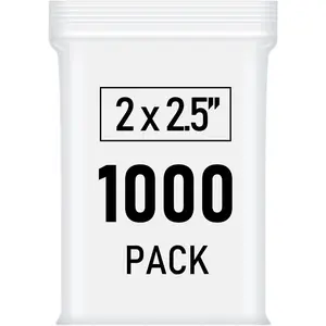 1000 Pcs Small Plastic Bags, Small Bag 2 x 2.5 Inch, Mini Bag Resealable, Small Baggies, Jewelry Bags Clear Plastic for Candy Pills Beads Diamond