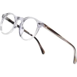 Round Glasses Clear Lens Thick Round Rim Acetate Eyeglasses For Men