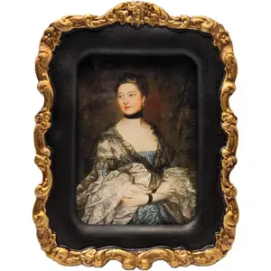 2.5x3.5 Small  Picture Frame,  Antique Black and  Ornate Photo Frame, for Tabletop and Wall Display, Decorative Retro  Decor, Old Fashioned Photo Gallery Art