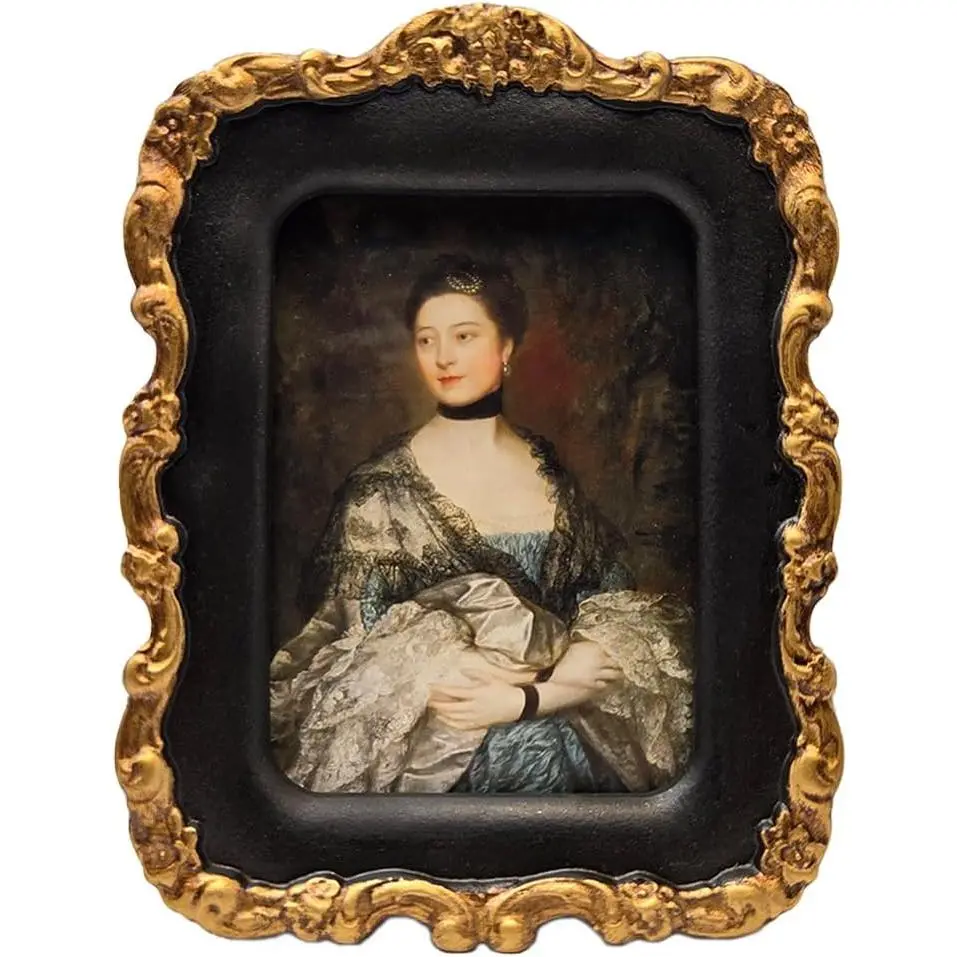 2.5x3.5 Small  Picture Frame,  Antique Black and  Ornate Photo Frame, for Tabletop and Wall Display, Decorative Retro  Decor, Old Fashioned Photo Gallery Art