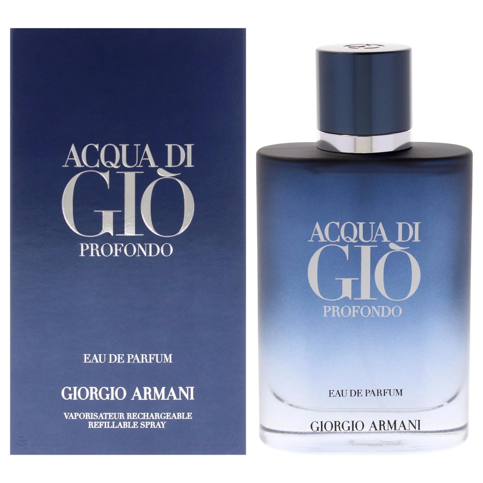 Giorgio Armani Acqua Di Gio Profondo Men's EDP Spray - 3.3 oz, Classic Aroma, Long Lasting, Refillable