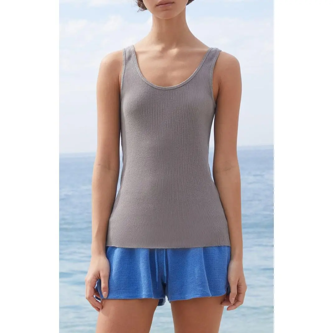John Galt Women's Light Gray Beyonca Long Tank Top