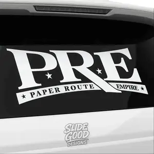 Paper Route Empire PRE Vehicle Car Truck Decal Sticker - Available in Different Sizes and Colors