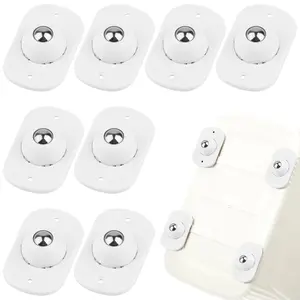 8PCS Self Adhesive Casters, 360 Degree Adhesive Swivel Casters for Appliances & White Wheels for Appliances, Mini Self-Adhesive Caster Wheels Smoothly for Coffee Machines Air Fryer