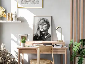 Brigitte Bardot Print Black and White Wall Art Old Hollywood Print Fashion Poster Aesthetic Vintage Wall Art Trendy Poster