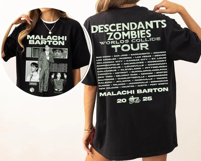 Malachi Barton T-shirt, Descendants Zombies Worlds Collide Tour, The Rise Of Red Tee, Descendants Concert, Summer Music Festival 2025