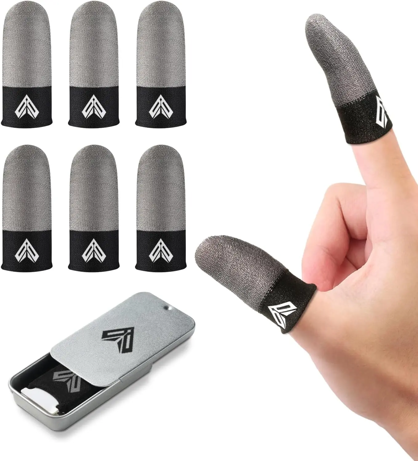 6 count Gaming Finger Sleeves. 0.29MM  Fiber, Anti , Extremely Thin,Breathable Touchscreen dedales Gamer Finger Cover Thumb Sleeve Fit Phone  Tablet Devices.