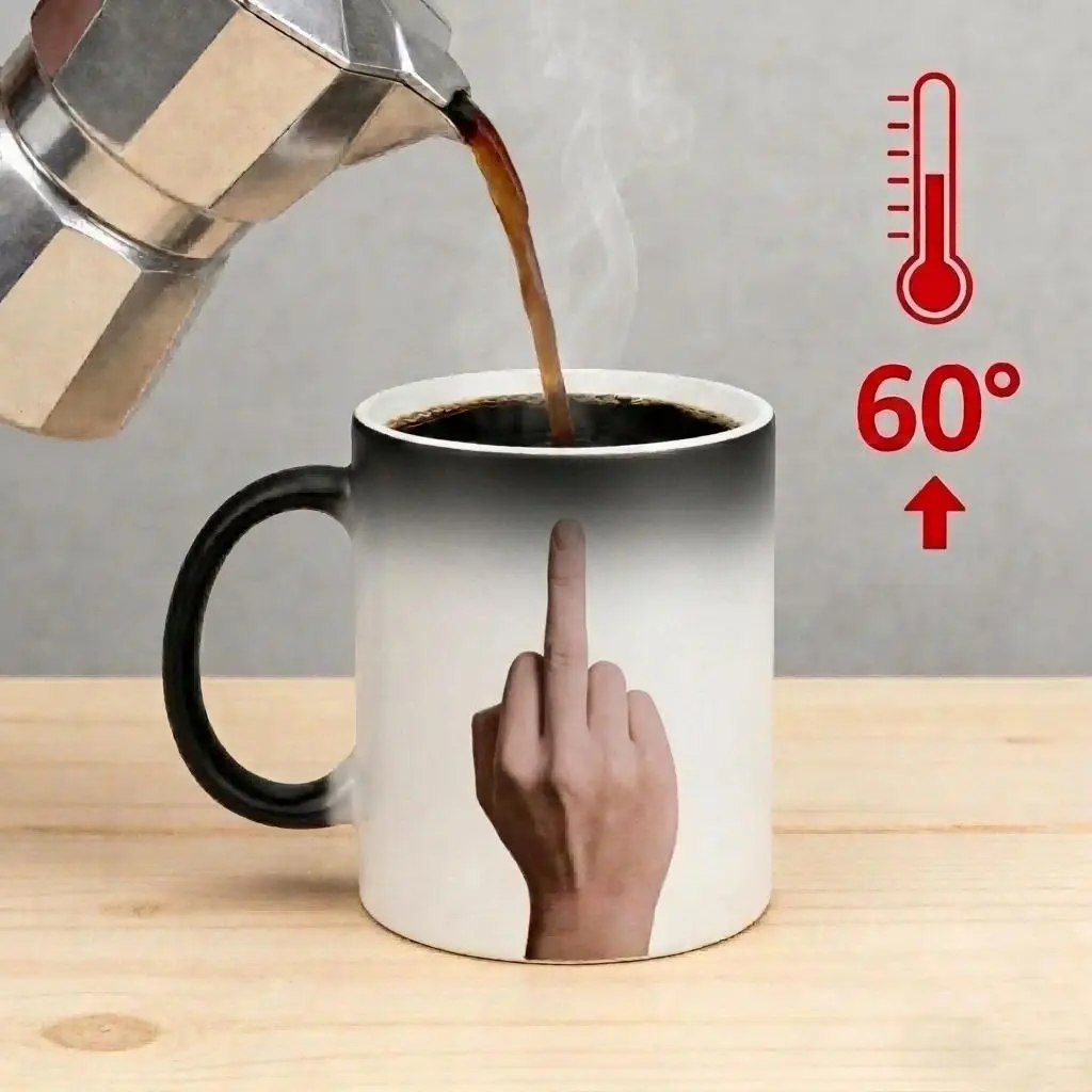 11 Oz Middle Finger Magic Color Changing Mug, FTS Heat Sensitive Coffee Mug, Perfect Mother’s Day Gift, Birthday Ceramic Coffee Mug Funny Gifts for Women Men Boss Coworkers colleague Friend Retirement Gifts Stylish Drinkware surprise box summervibes