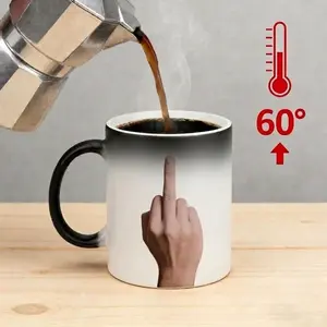 11 Oz Middle Finger Magic Color Changing Mug, FTS Heat Sensitive Coffee Mug, Perfect Mother’s Day Gift, Birthday Ceramic Coffee Mug Funny Gifts for Women Men Boss Coworkers colleague Friend Retirement Gifts Stylish Drinkware surprise box summervibes