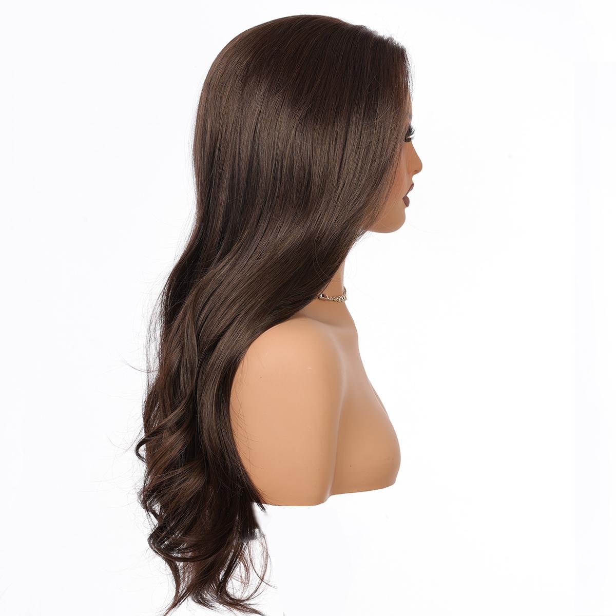 Iris - MaxFull Dimensional Espresso Mocha Wig | Ultimate Brunette Melt Wavy, 20 inches, 13×5 Skin-Melt Transparent Lace Front, Free Part, Built-In Faux Scalp, Natural Looking Wig
