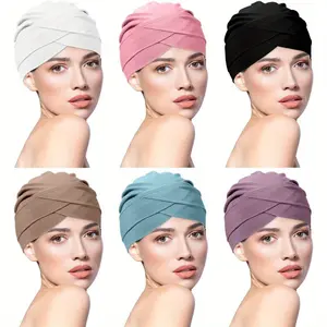 6 Pcs Women Turban Hats Cancer Headwear Cancer Sleep Cap Lightweight Stretchy Turban Head Wrap Headwear