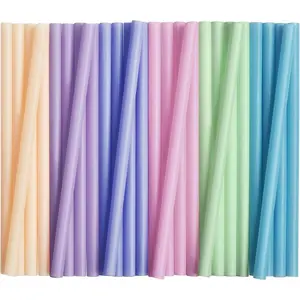 100 Pcs Jumbo Plastic Smoothie Straws, Wide Assorted Colors Disposable Drinking Straws for Milkshakes, Boba, Bubble Tea, Tapioca Pearls - 8.5"L, 0.4" D