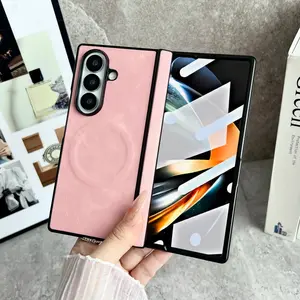 Magnetic Sheepskin Phone Case Cover for Samsung Galaxy Z Fold7 Z Fold6 Z Fold5 zfold3 4, Stylish Business Design, Durable Material, Phone Accessory, Protection