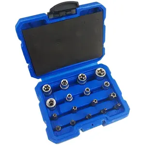 14x E-type Socket Set 17pc Internal Gear Socket Metric Hex Bit Sockets Automotive Repair Tool Hexagonal Sockets Vanadium Steel Drive Socket Set
