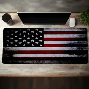 Flag Pattern Large Gaming Mouse Pad, 1 Count Multi-purpose Non-slip Rubber Base Stitched Edge Desk Pad for Desk Laptop Desktop, Computer Accessories for Home Office Game Gift, Office Desk Accessories