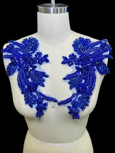 Gina Blue Pair Rhinestone Applique