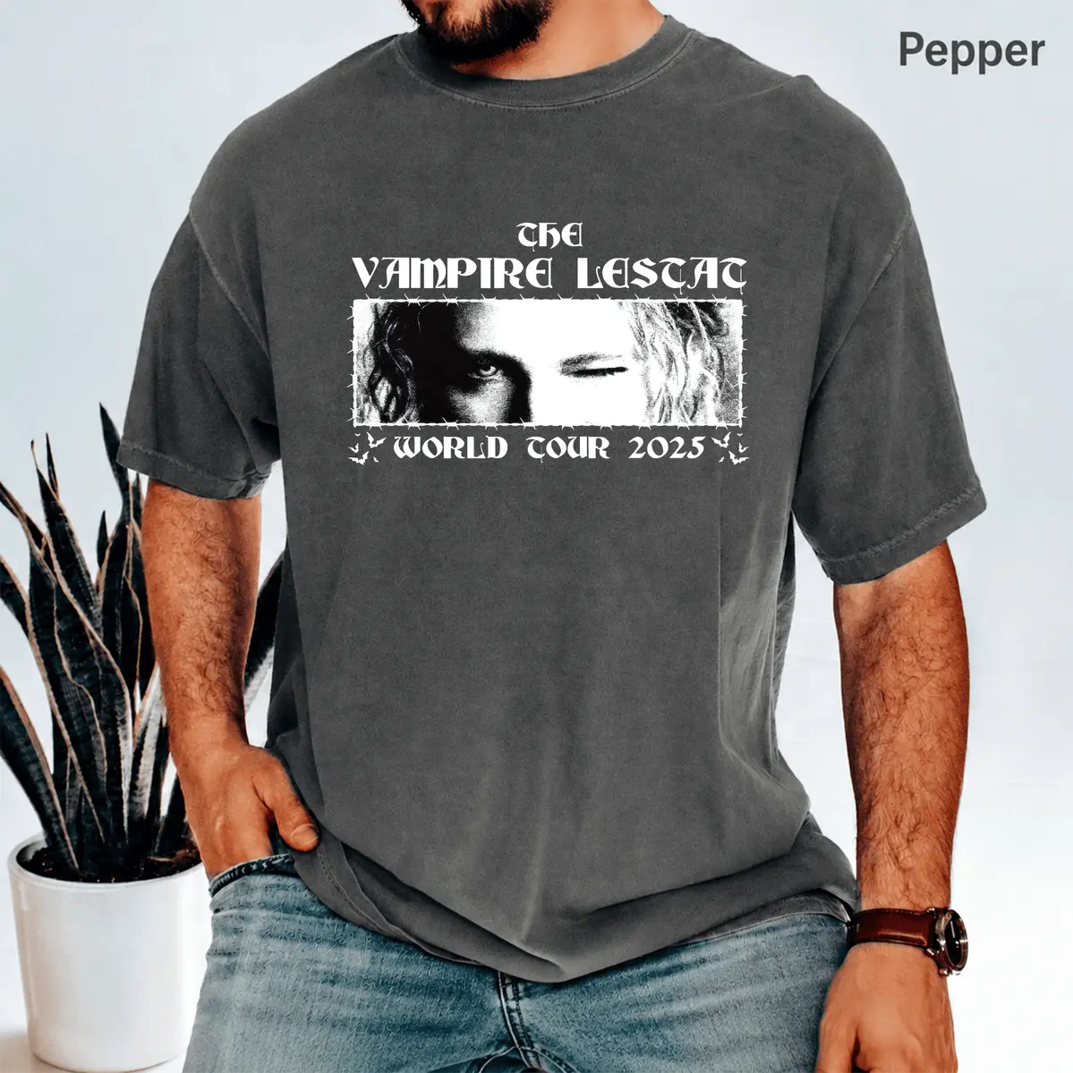 2025 The Vampire Lestat Tour Graphic Print Men's T-Shirt, Round Neck Shortsleeve Cotton Fabric Top, Relaxed Fit All Seasons Streetwear Casual Tee (Unisex Option)