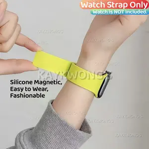 KAYKWONG'S 1 New Unisex Silicone Magnetic Watch Strap for iWatch 10/9/8/7/6/5/4/3/2/1, Size for 38/40/41/42/44/45/46/49mm Couple Gift, Spring and Summer Sports Watch Strap
