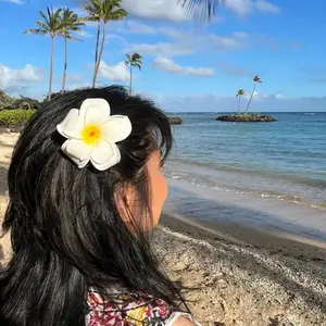 Double Plumeria Flower Hair Clip