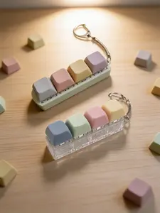 1pc Fashion Keyboard Keychain Keyring Charm, Colorful Stress Relief Button Toy, Perfect for Handbags & Backpacks, Casual Style Accessory