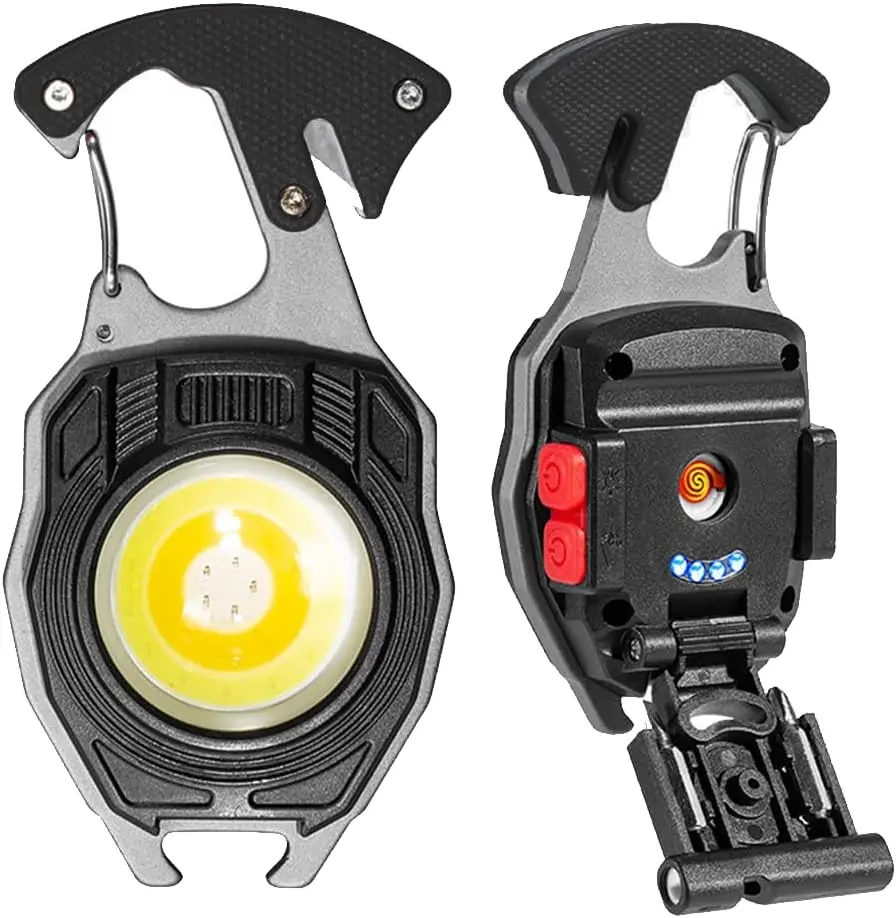 7-in-1 Rechargeable LED Camping Work Light, Magnetic Portable Emergency Flashlight with 6 Light Modes, Safety Cutter, Whistle, Screwdrivers, Bottle Opener & USB-C Fast Charging for Outdoor, Car and Home Use,emergency portable lantern