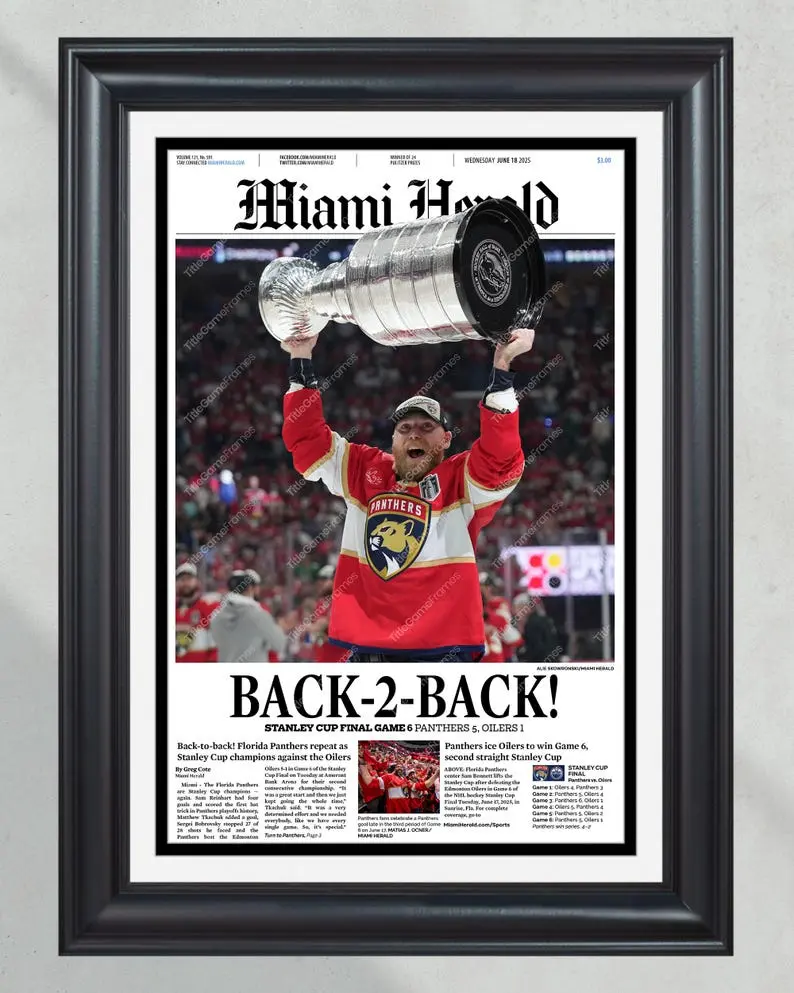 [Unframed] 2025 Florida Panthers Back-2-Back Stanley Cup Champions  Poster