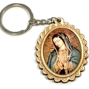 Virgen de Guadalupe Wooden Keychian